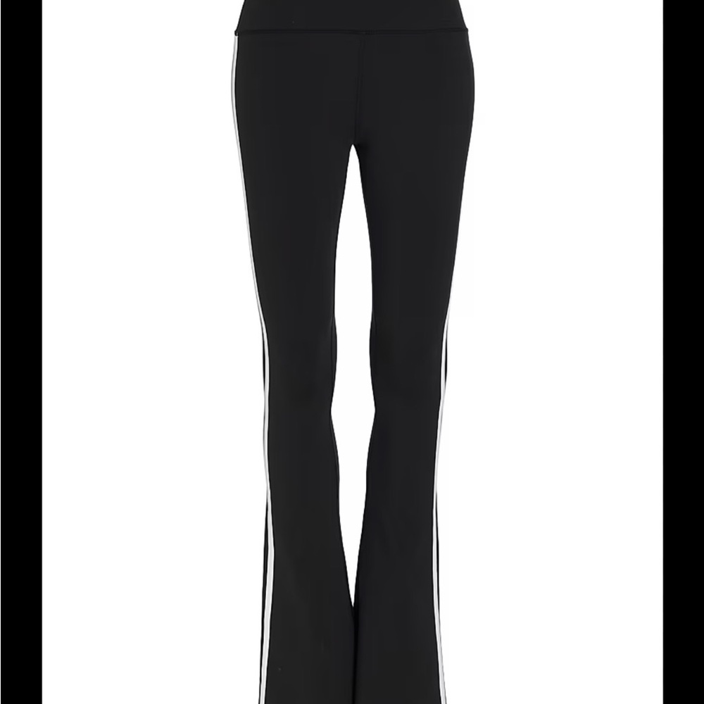 Love Tree Black Flare Pants with White Side Stripes - Picture 1 of 15